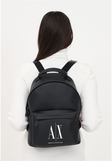 Black women's backpack with logo ARMANI EXCHANGE | 9429370P19800020